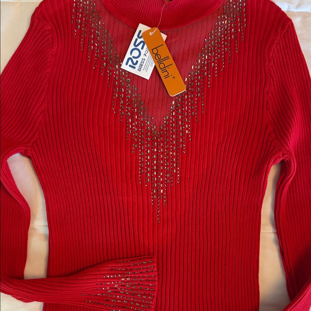 Belldini Vibrant Red Knit Top - Picture 5 of 6